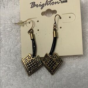 Brighton Gold and Black Geometric Earrings vintage​